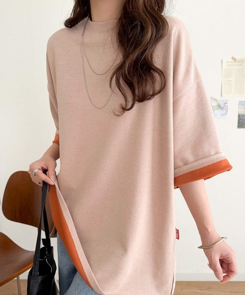 《JaVaジャバコラボ》ゆるシルエットに、ひとさじのアクセント。オーバーサイズ配色BIGTEE jv1110190
