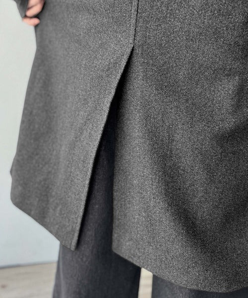 【Classical Origin】「上品さ、極まる」。ロング丈比翼2way衿ステンカラーコート／Long-length concealed 2way bal collar coat ao1265006