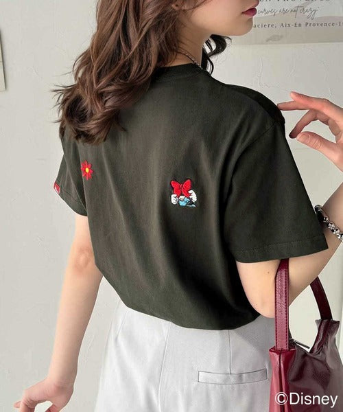 綿100%大人可愛い♪バック「ディズニー」刺繍半袖T ce1330039