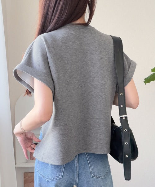 【mily bilet】ウエストラインを細魅せ♪スリット入りタックデザインカットソートップス（半袖） mi1329074