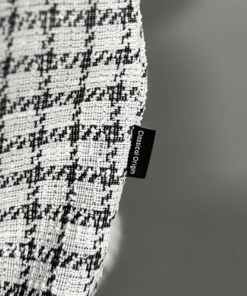 【Classical Origin】「上品カジュアル」。裾ドロスト付きツイード素材ハーフジッププルオーバー（長袖）/Tweed Fabric Drawcord Half-Zip Pullover co1010032