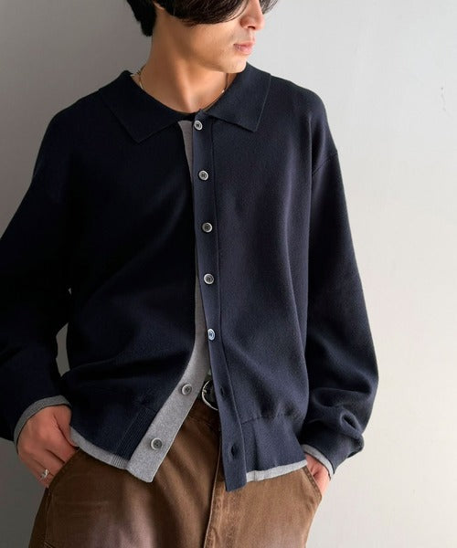 きちんと感に、差し色の遊び心を。ミラノリブ配色ニットシャツ / MILANO RIB COLOR BLOCK KNIT SHIRT co1020004
