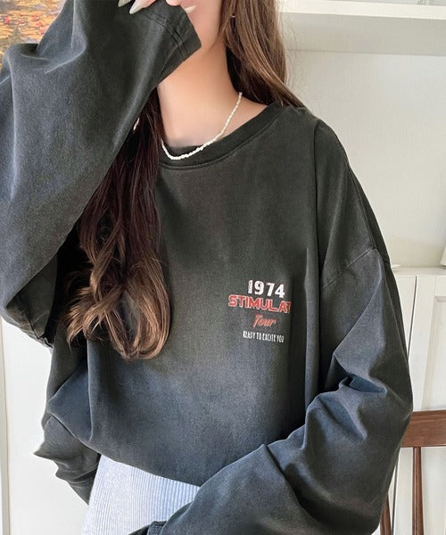 《Javaジャバコラボ》ゆるっとカジュアルに着こなす。綿100%ピグメント加工グラフィックプリントTシャツ＆ロンT(半袖)(長袖) jv1050148
