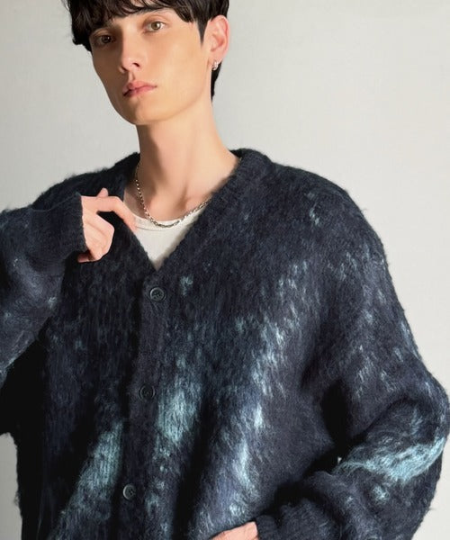 【Classical Origin】「まるで毛布。」モヘアライクシャギー素材Vネックカーディガン／Mohair-Like Shaggy Knit V-Neck Cardigan co0780003