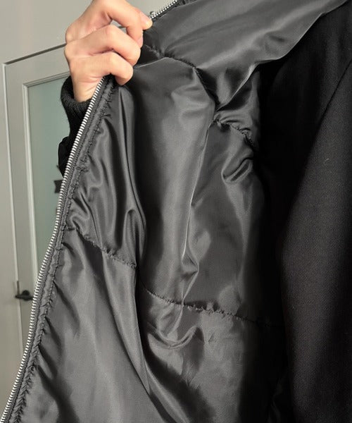 【Classical Origin】「防寒高機能。」リブハイネック中綿入りモンスターオーバージャケット／Ribbed High-Neck Padded Monster Oversized Jacket co1010036