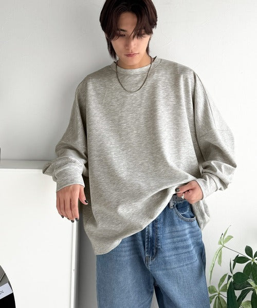【Classical Origin】「大人シンプル。」ドルマンスリーブダンボール素材ビックTEE（長袖）／Dolman Cardboard Big Tee ao1260455