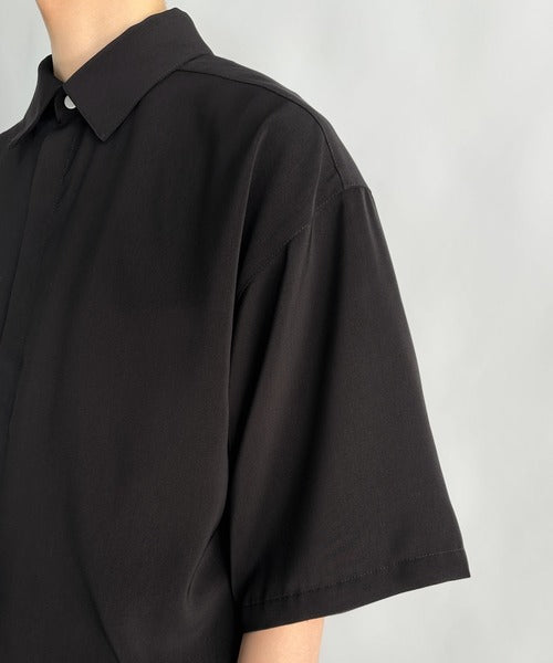 Cropper Box Style Hidden Placket Shirt ／比翼デザインショート丈シャツ co1010005