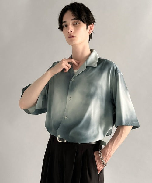Oversized Drape Half Sleeve Shirt/総柄プリントオーバーサイズドレープ半袖シャツ co1150014