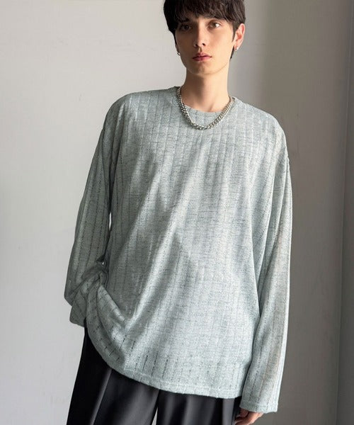【Classical Origin】「シンプルに魅せる。」グランジモードリラックスシアープルオーバー（長袖）/Grunge Mode Relaxed Pullover co1010027