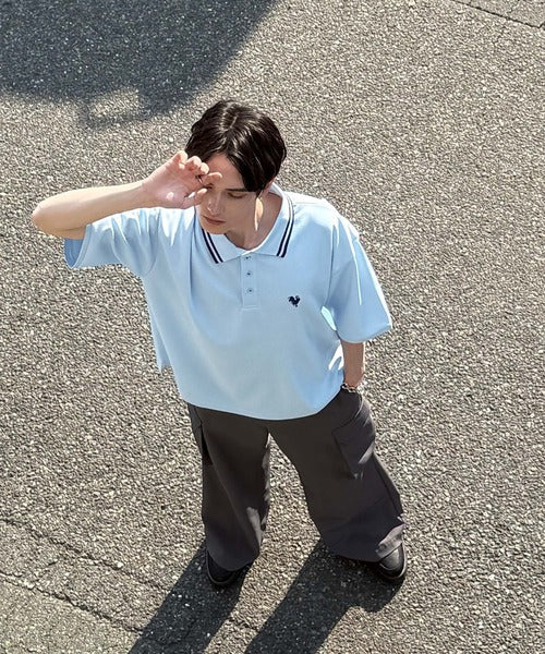 「洗練を纏う、上質な日常。」刺繍入りハイクオリティダブルフェイス素材ポロシャツ／Embroidered High-Quality Double Face Polo co1150026