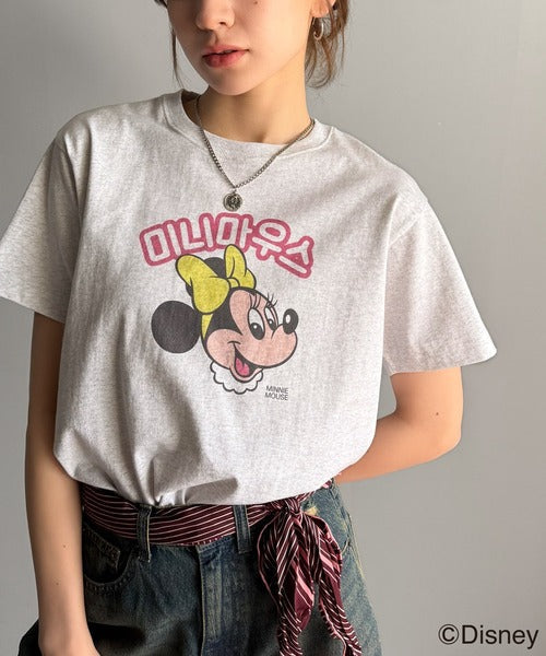 韓国風が今っぽい。ディズニーキャラクターデザイン半袖Tシャツ ce1330036