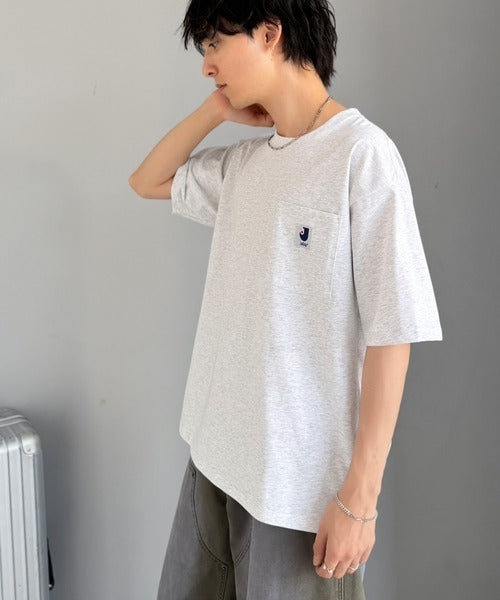 《JaVaジャバコラボ》【接触冷感・抗菌防臭機能付き】試して納得！胸ポケット付き ライトヘビーウェイト オーバーサイズTシャツ（半袖） jo1320020