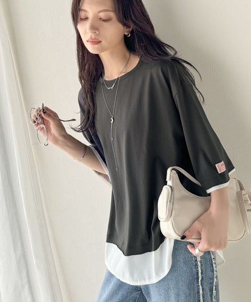 《JaVaジャバ コラボ》実は、フェイクなんです！フェイクレイヤードTee（半袖） elft002