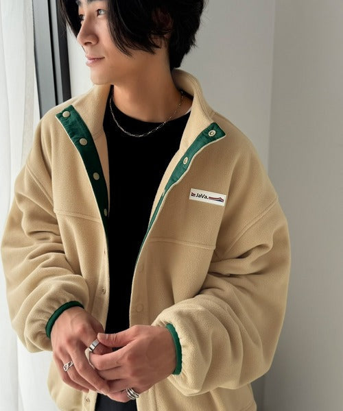 《JaVaジャバコラボ》いつものカジュアルをアップデート。ふんわり暖か配色フリースブルゾン（オーバーサイズ） jm1050393