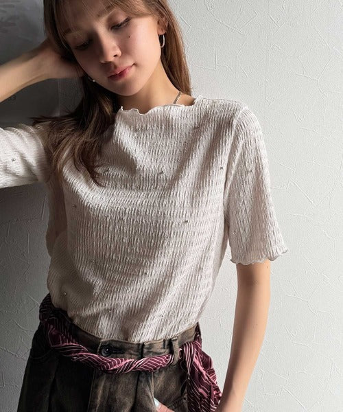 心ときめく夏のスタイルを叶える。メロウビジュ―ジャガードトップス（半袖） ce1010413