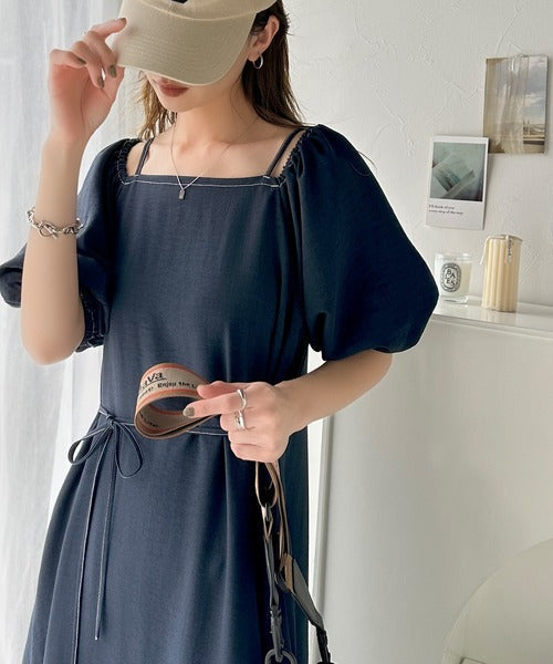 お洒落に差をつける、大人女子。2wayパフスリーブロング丈ワンピース ce1260375