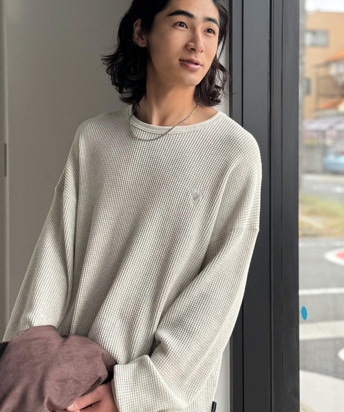 【Classical Origin】「ヘビーウェイト一択。」綿100％ワッフルクルーネックビッグTシャツ／Cotton 100% Waffle Crew Neck Big T-Shirt co0780014