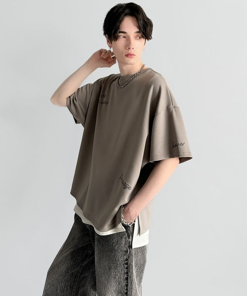 Logo Rhinestone Design Dolman Oversized Tee／ラインストーンロゴ使いドルマンオーバーサイズTシャツ co1010003