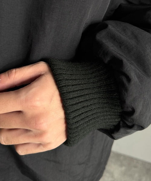 【Classical Origin】「防寒高機能。」リブハイネック中綿入りモンスターオーバージャケット／Ribbed High-Neck Padded Monster Oversized Jacket co1010036