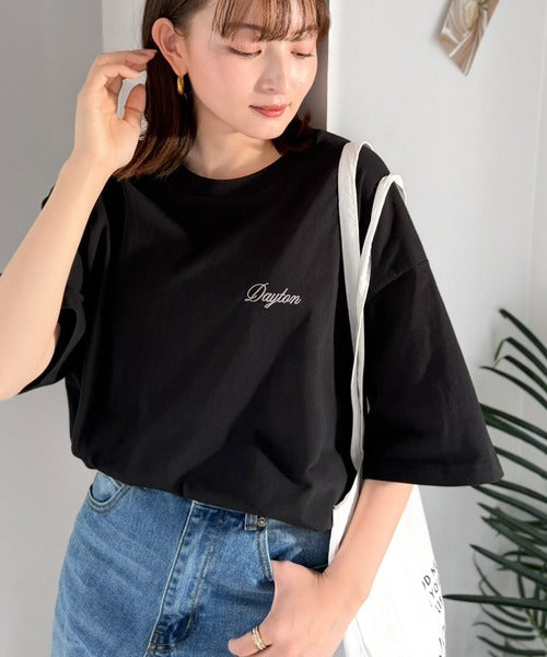 《JaVaジャバコラボ》お洒落見え抜群。大人カジュアルなゆったり半袖T。バック刺繍ビッグTEE（半袖） jv1260550