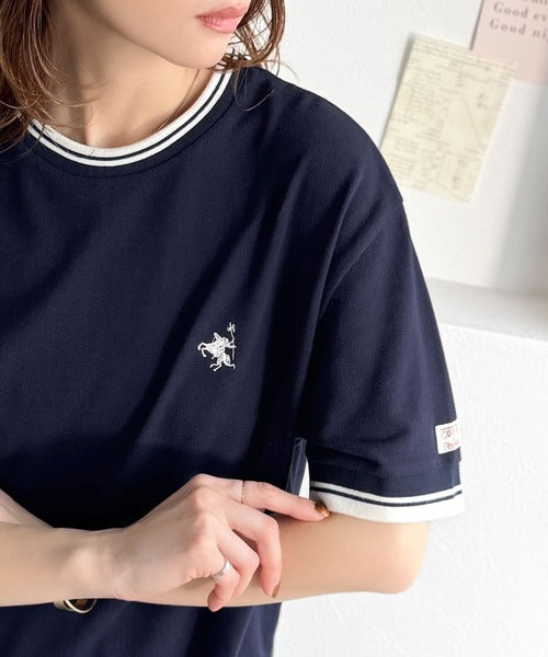 1枚で決まるから、つい手に取りたくなる。鹿の子素材 胸刺繍ルーズポロT（半袖） ce1240116