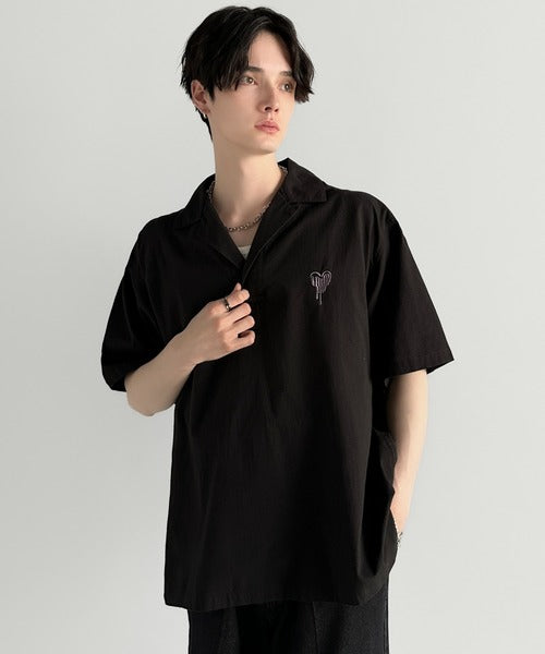 Cotton100%  Ripstop Open Collar Pullover Shirt／コットン100％リップストップ素材オープンカラープルオーバーシャツ co1150012