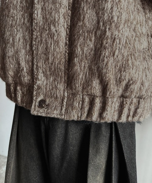 シャギーファー素材2way襟デザインブルゾン／Shaggy Fur 2-Way Collar Design Blouson co1150082