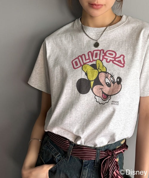 韓国風が今っぽい。ディズニーキャラクターデザイン半袖Tシャツ ce1330036