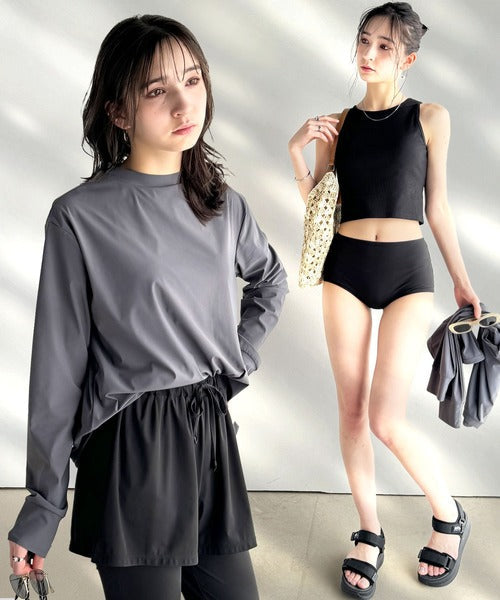 《JaVa ジャバコラボ》接触冷感＆UVカット＆遮熱機能付き♪ラッシュガード5点セット（紫外線カット率90%以上） jv1260412