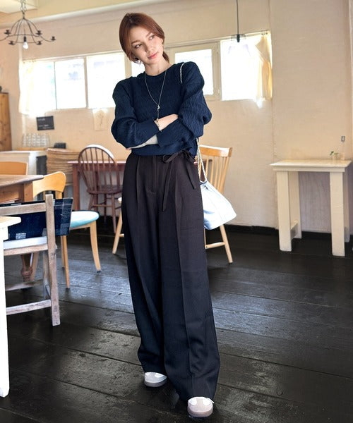 【mily bilet】やわらかな優しさ、漂う気品。前後2wayプレート使いケーブルニットカーディガン（長袖） mi1029140