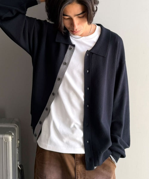きちんと感に、差し色の遊び心を。ミラノリブ配色ニットシャツ / MILANO RIB COLOR BLOCK KNIT SHIRT co1020004