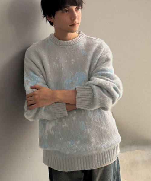 【Classical Origin】「まるで毛布。」モヘアライクシャギー素材クルーネックセーター／Mohair-Like Shaggy Knit Crew Neck Sweater co0780002