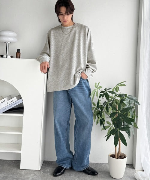 【Classical Origin】「大人シンプル。」ドルマンスリーブダンボール素材ビックTEE（長袖）／Dolman Cardboard Big Tee ao1260455
