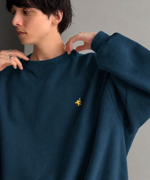 《JaVaジャバコラボ》刺繍が映える"ゆるっと"スウェット。胸刺繍ライトウェイト裏起毛ドルマントレーナー jo0780030