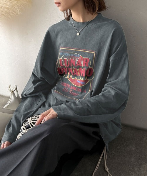 《JaVa ジャバコラボ》キャッチーな大人Tee。綿100%ピグメントロゴビッグTシャツ jv1029024