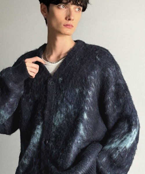 【Classical Origin】「まるで毛布。」モヘアライクシャギー素材Vネックカーディガン／Mohair-Like Shaggy Knit V-Neck Cardigan co0780003