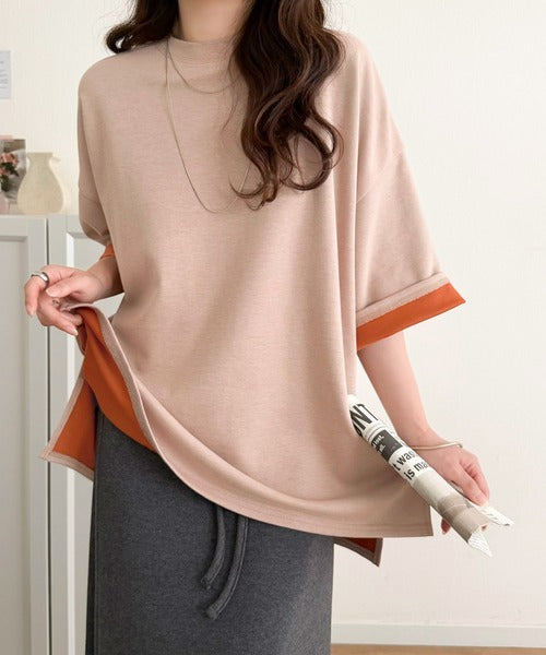 《JaVaジャバコラボ》ゆるシルエットに、ひとさじのアクセント。オーバーサイズ配色BIGTEE jv1110190