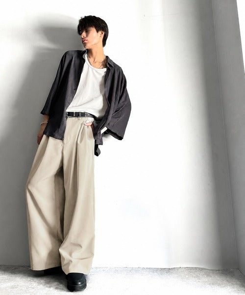 「美しさはタックから。」3タックY2Kスーパーワードスラックス／Three-Tuck Y2K Super Wide Trousers co1150005