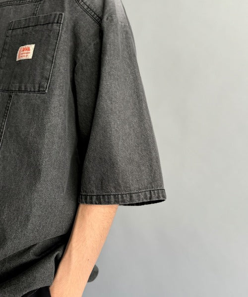 《JaVaジャバコラボ》綿100％ヴィンテージ加工アウターデニムTシャツ jo1010007