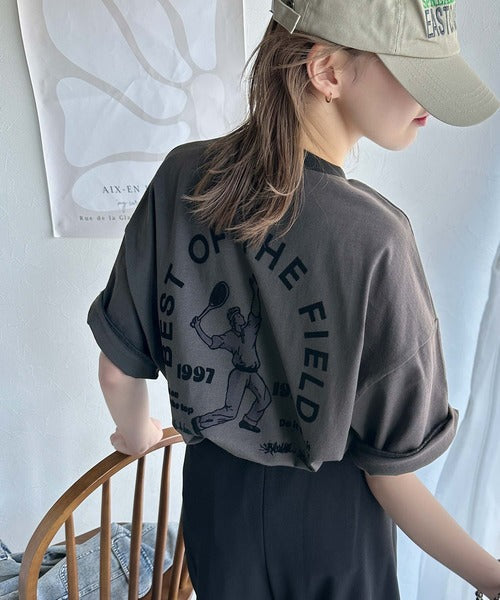 ゆるっとカジュアルに。半袖リンガーフロッキーテニスTシャツ ce1020214