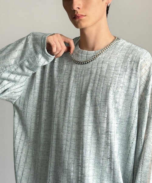 【Classical Origin】「シンプルに魅せる。」グランジモードリラックスシアープルオーバー（長袖）/Grunge Mode Relaxed Pullover co1010027