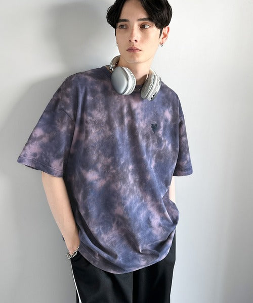 「視線を独り占め。」タイダイ染め刺繍入りオーバーサイズTシャツ／Tie-Dye Embroidered Oversize T-Shirt co1150031