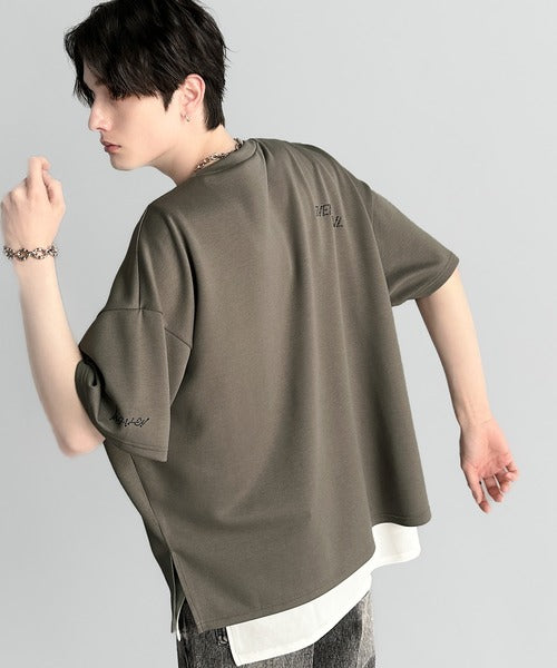 Logo Rhinestone Design Dolman Oversized Tee／ラインストーンロゴ使いドルマンオーバーサイズTシャツ co1010003