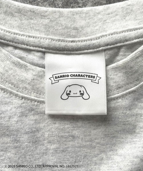 【Sanrio characters/サンリオキャラクターズ】大人っぽく推せる。綿100％バックサンリオキャラ刺繍半袖コンパクトTシャツ（半袖） ce1330038