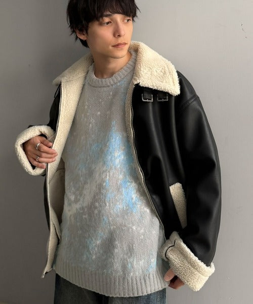 【Classical Origin】「まるで毛布。」モヘアライクシャギー素材クルーネックセーター／Mohair-Like Shaggy Knit Crew Neck Sweater co0780002