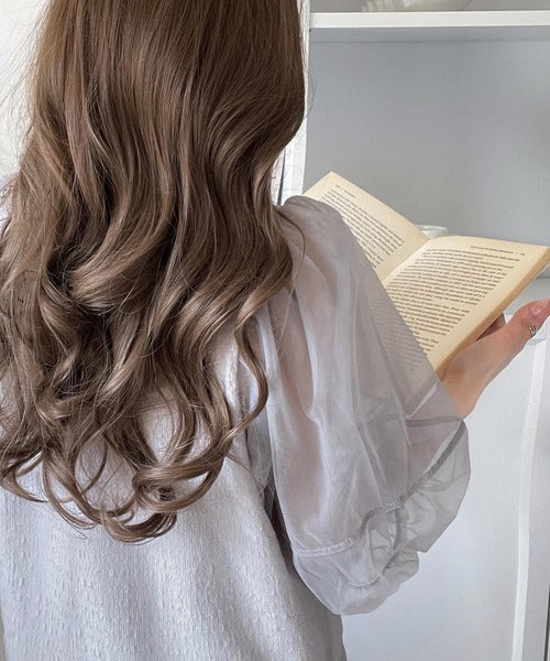 華やかで上品。ランタンスリーブチュール重ねジャガードプルオーバー（半袖） ce1260420