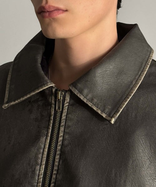 【Classical Origin】「Sランクアイテム。」ヴィンテージレザー中綿入りブルゾン／Vintage Leather Padded Blouson co1320001