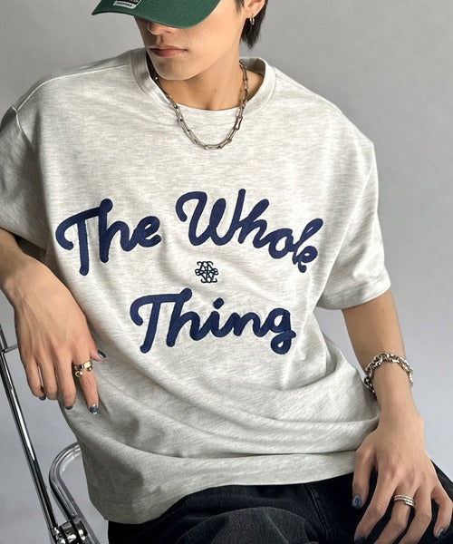 《JaVaジャバコラボ》】“トレンドを纏う”コード刺繍ロゴTシャツ(オーバーサイズ) jm1329032
