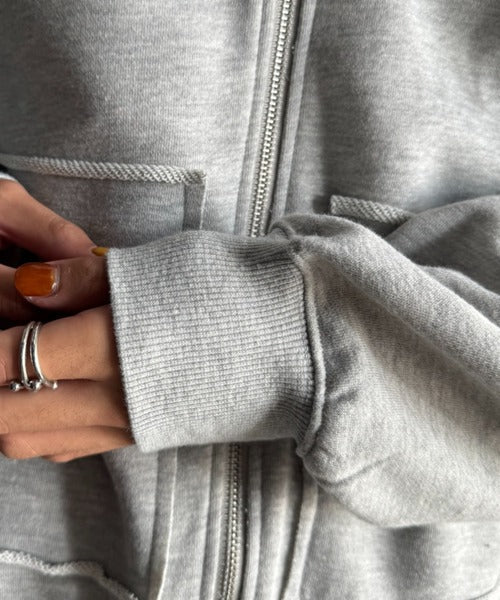 【Classical Origin】Appliqu Detail Full-Zip Hoodie／アップリケデザインフルジップパーカー co1150045