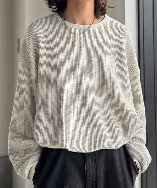 【Classical Origin】「ヘビーウェイト一択。」綿100％ワッフルクルーネックビッグTシャツ／Cotton 100% Waffle Crew Neck Big T-Shirt co0780014